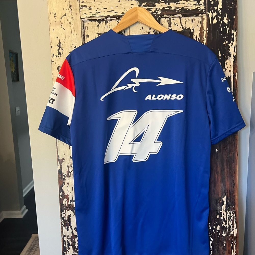 Le Coq Sportif Men's Alpine F1 Blue Racing Alonso Jersey. Size XL. NWT. - Picture 4 of 11